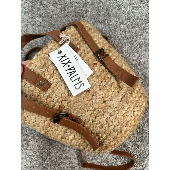 NWT XIX Palms Beachly The Shore Break Jute Insulated Picnic Cooler Backpack Boho - Picture 6 of 16